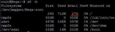 disk free after expansion