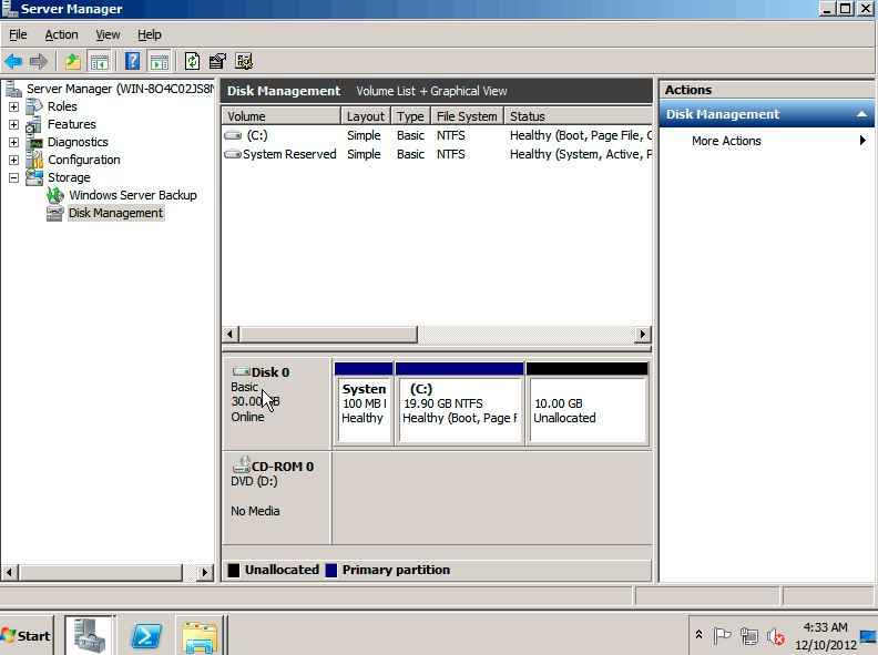 Disk management refresh