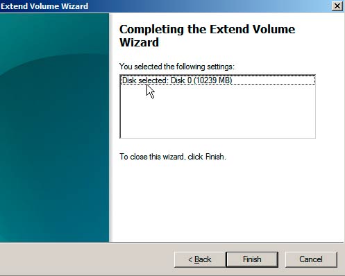 Extended volume wizard