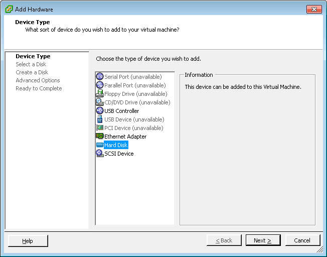 VMware add virtual disk