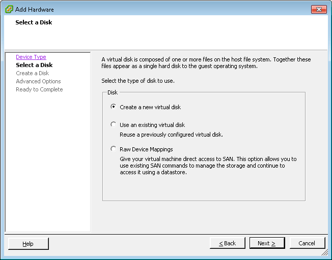 VMware add virtual disk