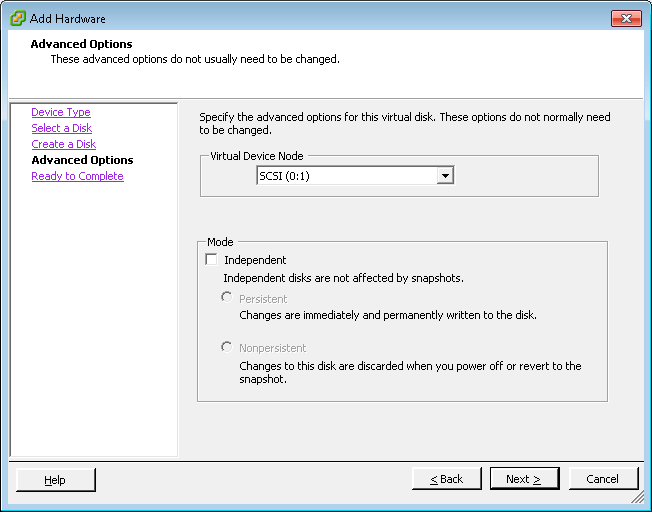 VMware add virtual disk