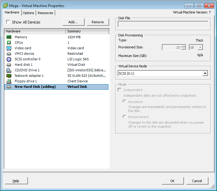 VMware add virtual disk