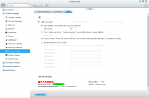 NAS UPS power off