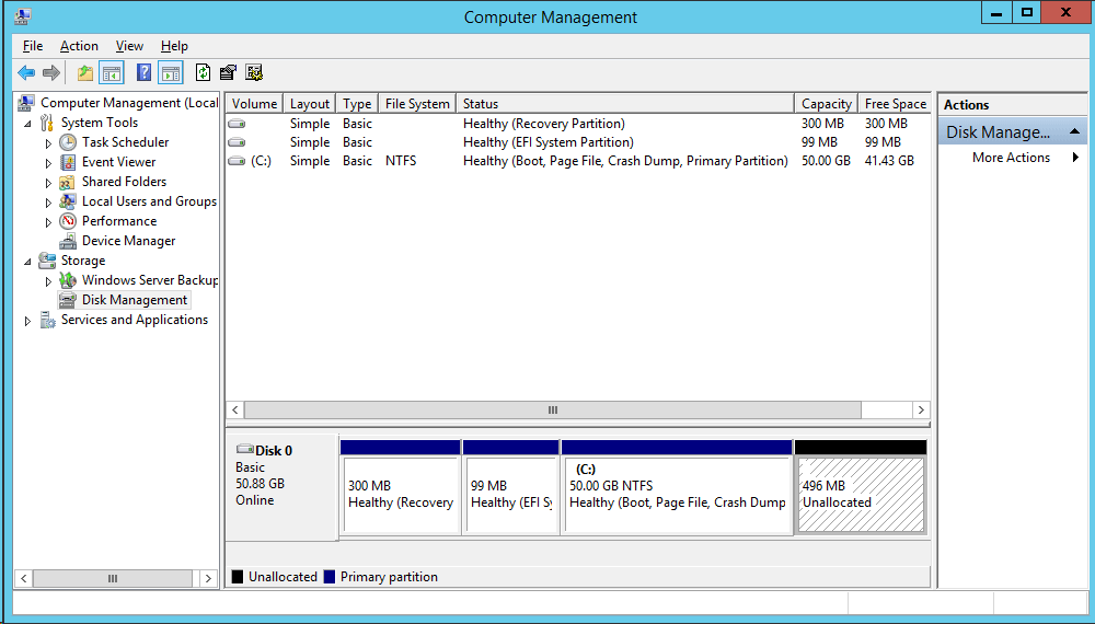 Computer Management After Disk Shrink