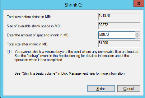 Shrink C Drive