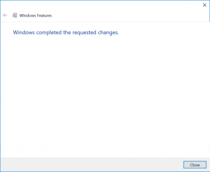 Windows 10 completed the requested changes