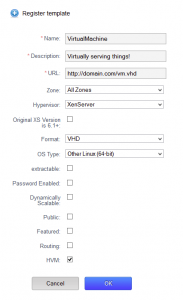 Register template in Apache CloudStack