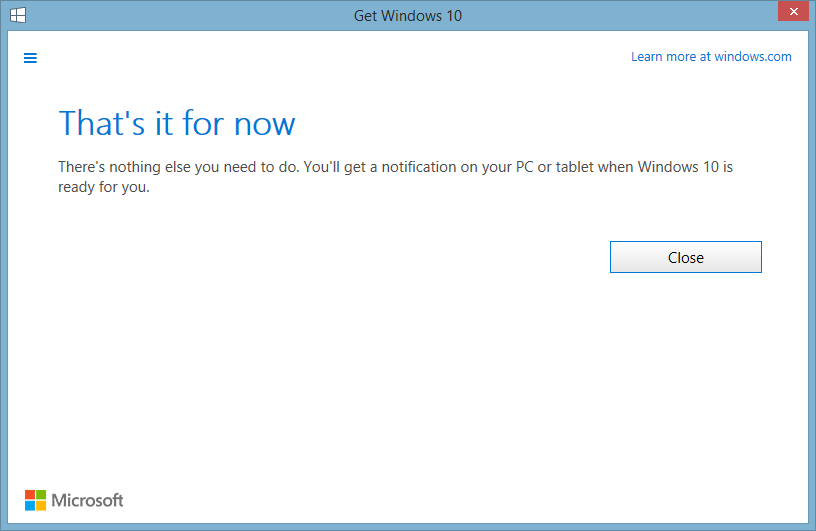 Get Windows 10 complete