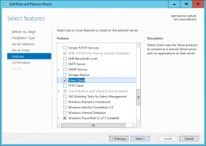 Windows Server 2016 Add Features