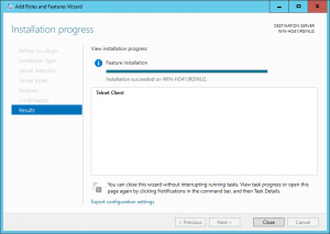 Windows Server 2016 Installation Results