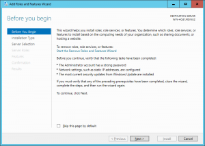 Windows Server 2016 Server Manager Before you Begin