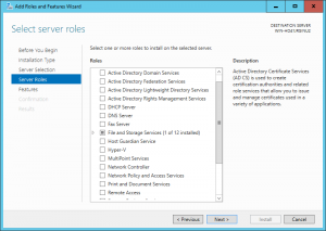 Windows Server 2016 Server Manager Server Roles