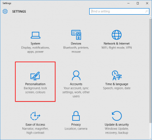 Windows 10 settings