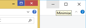 Windows 8 vs Windows 10 window bar difference
