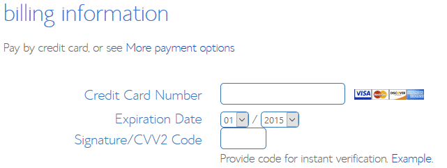 Bluehost WordPress Hosting Billing Information