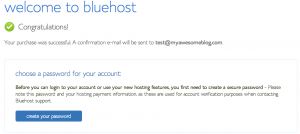 Bluehost WordPress Hosting Welcome