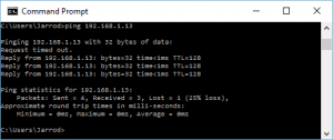 Command Prompt Ping Example