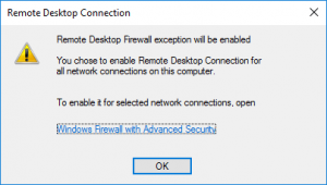 Enable Remote Desktop Add Firewall Rule