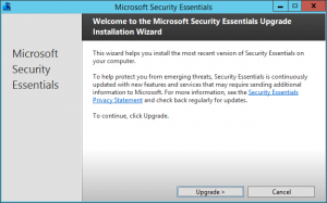 Microsoft Security Essentials Upgrade Wizard
