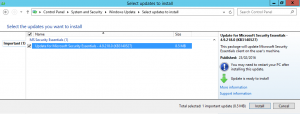 Microsoft Security Essentials Windows Update