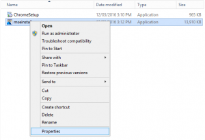 mseinstall.exe properties