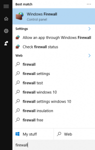 Open Windows Firewall From Start Menu