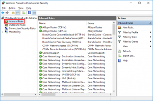 Windows Firewall Inbound Rules