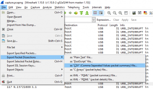 Wireshark USB capture