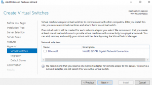 Hyper-V Create Virtual Switches - Windows Server 2016