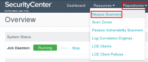 SecurityCenter Repositories Nessus Scanners