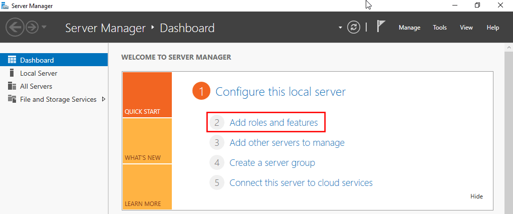 Server Manager Add Roles And Features Windows Server 2016