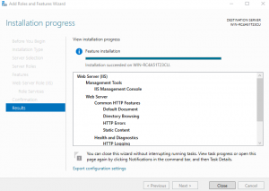 Installation Progress - Windows Server 2016