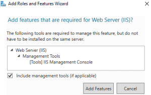 Add Required Features - Windows Server 2016