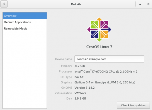 Check CentOS Version Through GUI