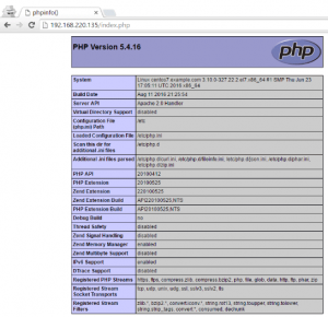Phpinfo Page