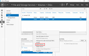 Server Manager Expand Disk Volumes