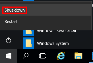 Shutdown Windows Server 2016 Through GUI