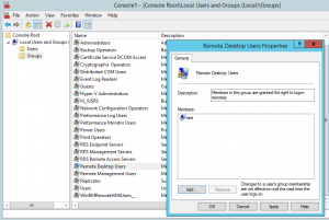 Windows add user to remote desktop users group