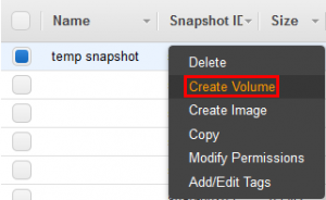 AWS Create Volume
