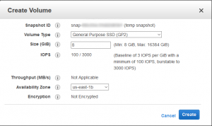 AWS Create Volume