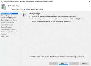 WSUS Configuration Wizard - Before you begin