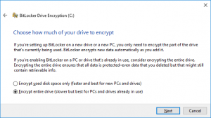BitLocker Encrypt Entire Disk Drive