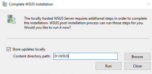Complete WSUS Installation