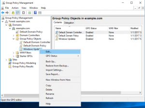 Edit Group Policy Object