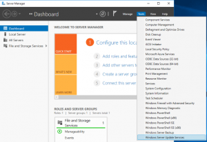 Open WSUS from Server Manager