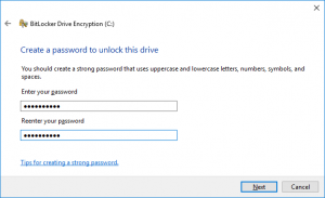 Set BitLocker Password