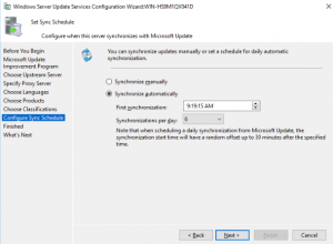 WSUS Configuration Wizard - Set Sync Schedule