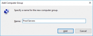 WSUS new computer group specify name