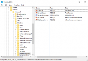 WSUS Registry Settings